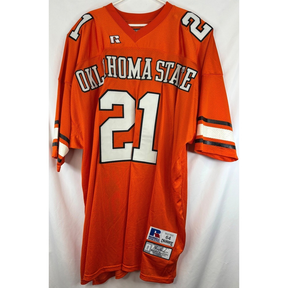 NWOT Authentic Barry Sanders Oklahoma State Jersey Size 64 Russell Athletic 5XL
